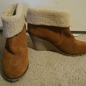 Wedge Booties with Fur